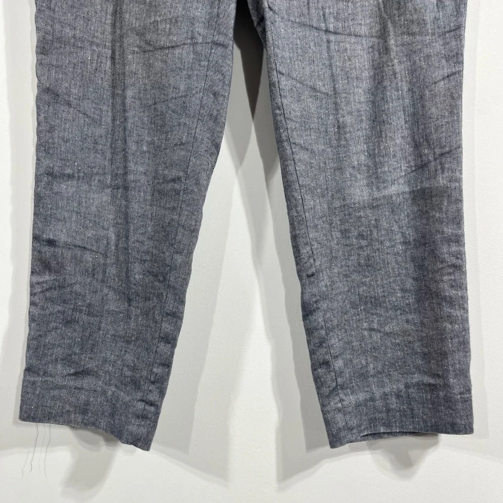 Banana Republic Preppy Linen Cotton Straight Leg Trousers Pants Womens 10 Boho